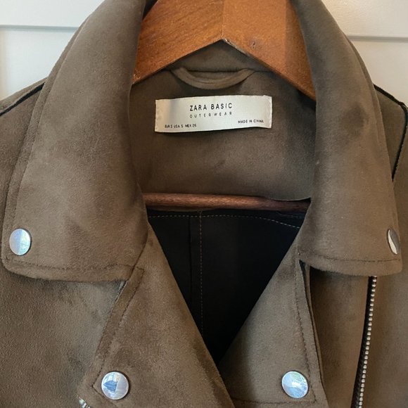 Suede Like Bomber Motorcycle Jacket - Picture 2 of 4